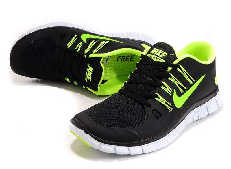 nike Free Run 5.0 V2 Mens Running Shoes New Breathable Black Green (1)